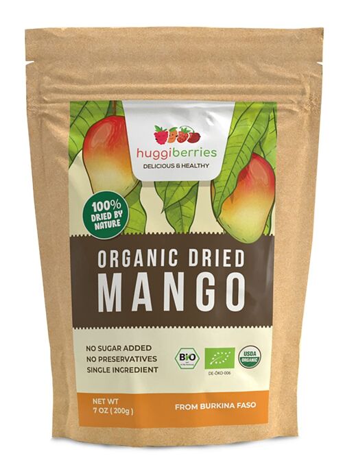 BIO MANGO - HUGGIBERRIES Getrocknete Mango Bio – 100g