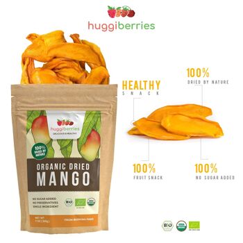 MANGUE BIO - HUGGIBERRIES Mangue séchée bio – 100g 3