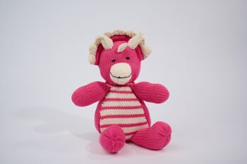 Doudou tricératops fait main - Doudou éco-responsable en coton bio GOTS - CHARLIE- Kenana Knitters 3