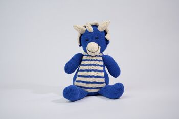 Doudou tricératops fait main - Doudou éco-responsable en coton bio GOTS - CHARLIE- Kenana Knitters 6