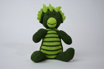 Doudou tricératops fait main - Doudou éco-responsable en coton bio GOTS - CHARLIE- Kenana Knitters 12