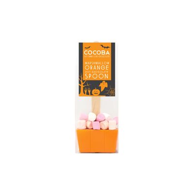 Halloween Orange Löffel für heiße Schokolade mit Marshmallows
