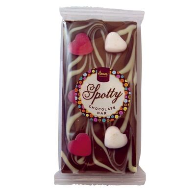 Spotty Milk Chocolate Bar With Jelly Hearts