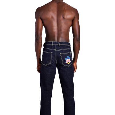 HEMP JEANS WITH HANDMADE EMBROIDERY