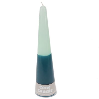 Candela cono alta bicolore - Blu scuro-verde menta