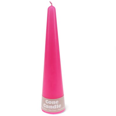 Tall cone candle - Bright Pink