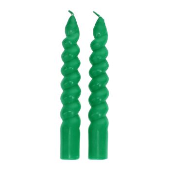 Bougies torsadées (pack de 2) - Vert foncé 2