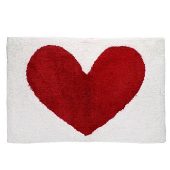 Tapis de bain tufté en coton - Coeur