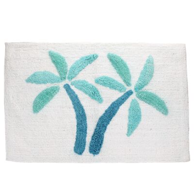 Tapis de bain tufté en coton - Palmiers