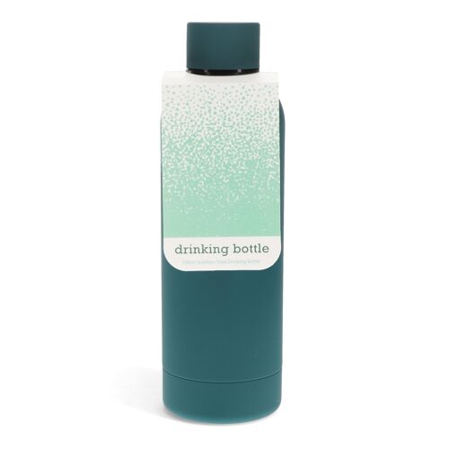 Rubber coated steel bottle 500ml - Petrol blue