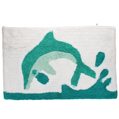 Tufted cotton bath mat - Dolphin