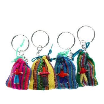 Mini amulettes de poupée d'inquiétude avec porte-clés - Assorties 3