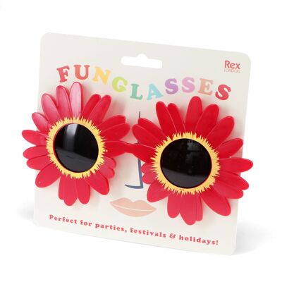 Funglasses – Rote Sonnenblumen-Sonnenbrille