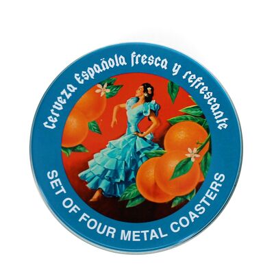 Metal coasters (set of 4) - Cerveza Española
