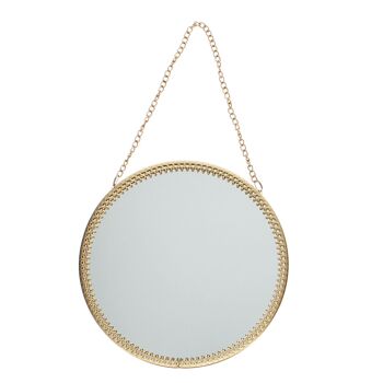 Miroir suspendu (15.5 cm) - Rond, ton doré 1