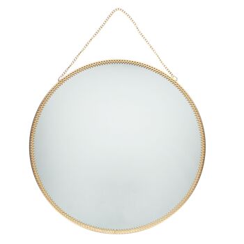 Miroir suspendu (29 cm) - Rond, doré 2