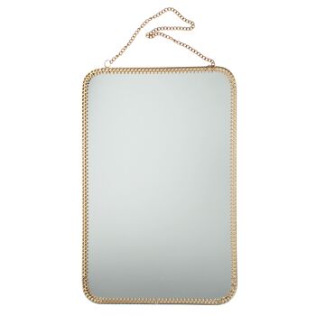Miroir suspendu (29 cm x 19 cm) - Rectangulaire, doré 2