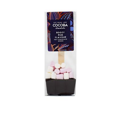 Dark Chocolate & Rum Hot Chocolate Spoon with Marshmallows