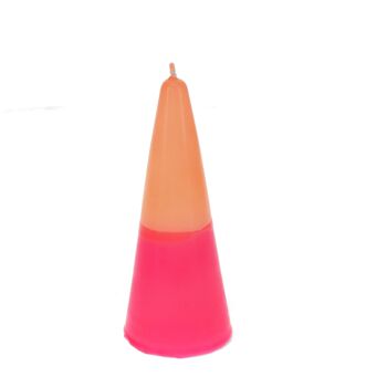 Petite bougie cône bicolore - Rose-orange 2