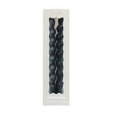 Bougies torsadées (pack de 2) - Gris foncé