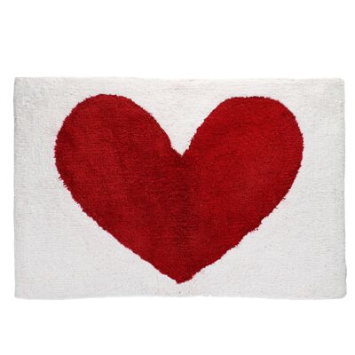 Tufted cotton bath mat - Heart