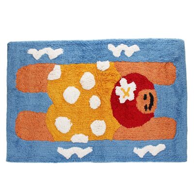 Tapis de bain tufté en coton - Nageur