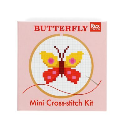 Mini kit de punto de cruz - Mariposa