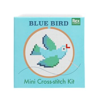 Mini kit au point de croix - Oiseau bleu 1
