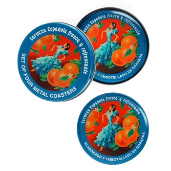 Sous-verres en métal (lot de 4) - Cerveza Española 2