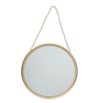 Miroir suspendu circulaire (15.5cm) - Ton or