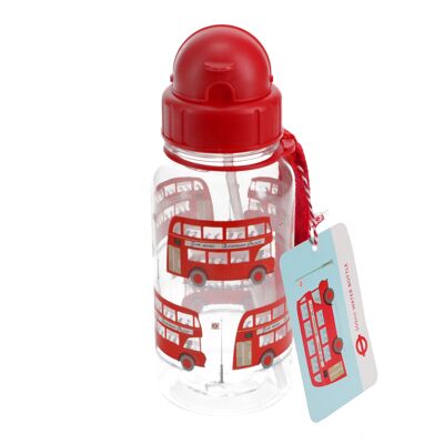 Kinderwasserflasche mit Strohhalm 500 ml – TfL Routemaster Bus