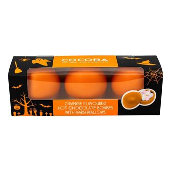 Pack de 3 bombes de chocolat chaud Halloween orange 1