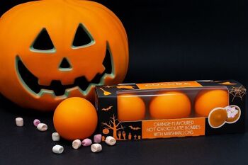 Pack de 3 bombes de chocolat chaud Halloween orange 5