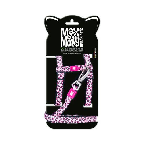 Cat Harness/Leash Set - Leopard Pink/1 Size