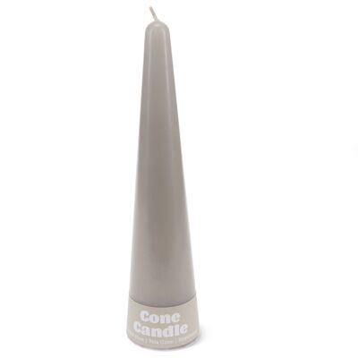 Tall cone candle - Light grey