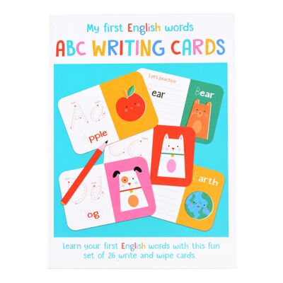 Limpie las tarjetas de aprendizaje ABC