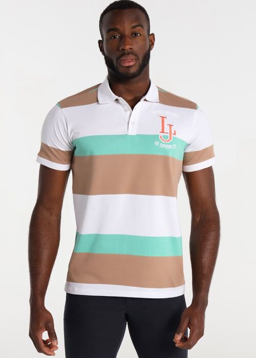 LOIS JEANS - Woven Stripe Short Sleeve Polo Shirt | 124761