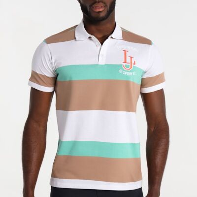 LOIS JEANS - Woven Stripe Short Sleeve Polo Shirt | 124761