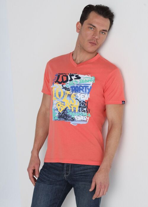 LOIS JEANS - Graphic V-Neck T-Shirt | 124794