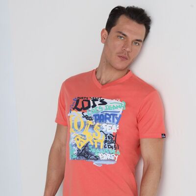 LOIS JEANS - Grafik-T-Shirt mit V-Ausschnitt | 124794