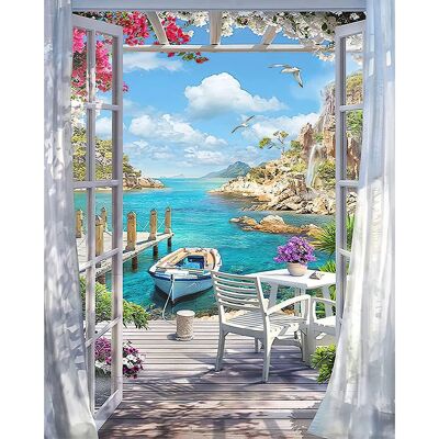 Paint by numbers "Summer Sea Porch" - 40x50 cm