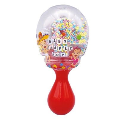 Baby Shaker Pop - Strawberry lollipop and multi-colored sweet ball