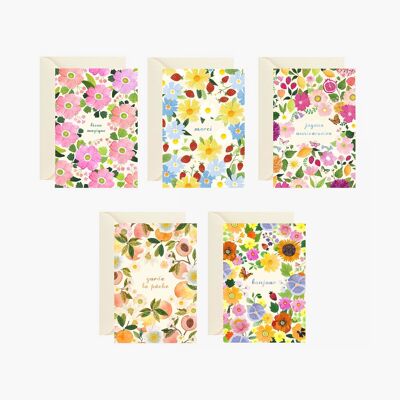 set of 5 x 10 message postcards - 50 cards in total