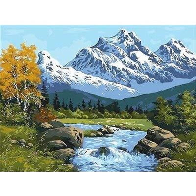 Peinture par numéros "Montagne enneigée" - 40x50 cm