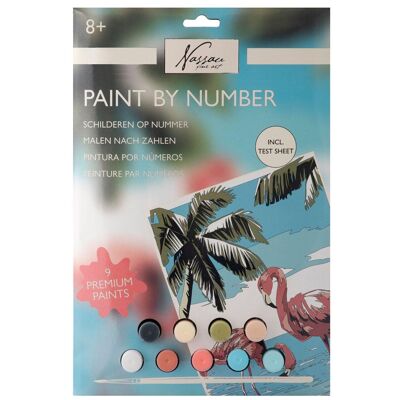 Dipingi con i numeri "Fenicotteri rosa" - formato A4