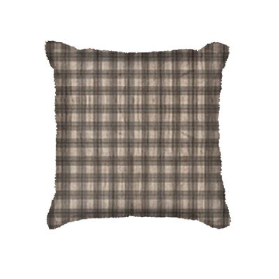 Highlands linen/charcoal square cushion