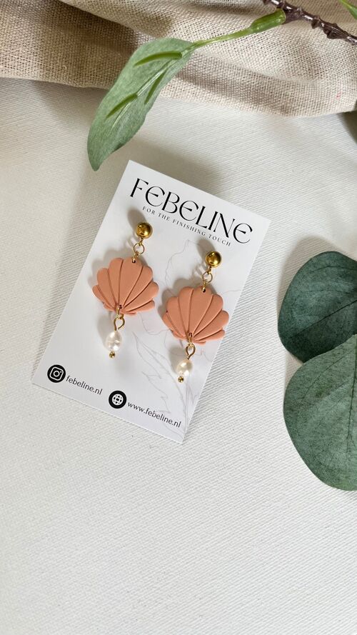 Earrings Pearl - Handmade from polymer clay