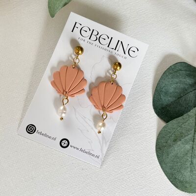 Earrings Pearl - Handmade from polymer clay