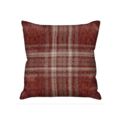 Housse de coussin Féroé rouge/gris/taupe