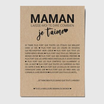 Carte postale "Maman laisse-moi te dire combien je t'aime" 1